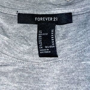Forever21 Gray Soft Cotton Long-sleeve Dress